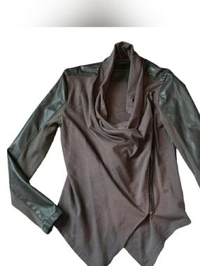 Blank NYC Olive Mixed Media Moto Jacket